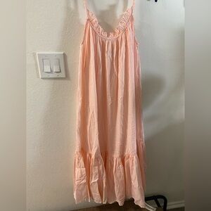 J Crew Pink Striped Maxi Coverup M/L